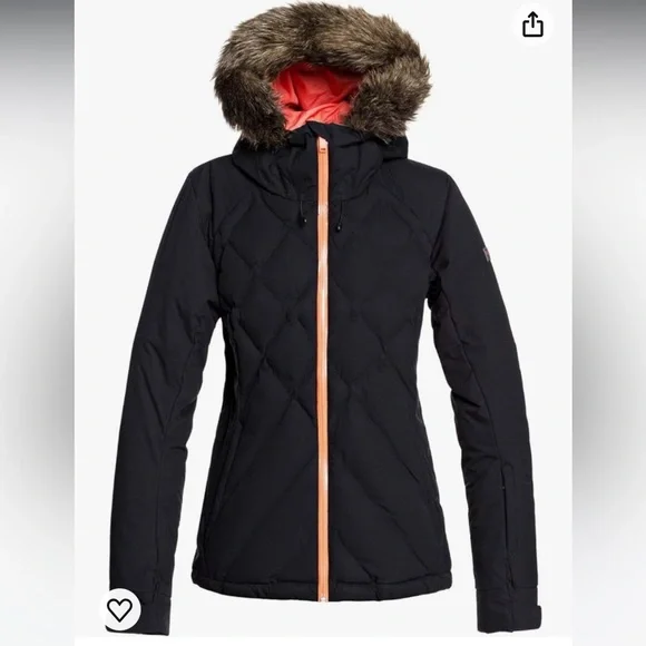 Roxy Breeze Snow Jacket True Black/ Melon XG (US 14) DryFlight NWOT - Picture 3 of 8